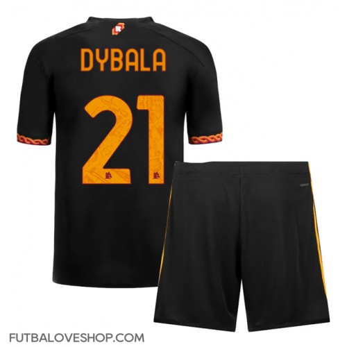 Dres AS Roma Paulo Dybala #21 Tretina pre deti 2023-24 Krátky Rukáv (+ trenírky)